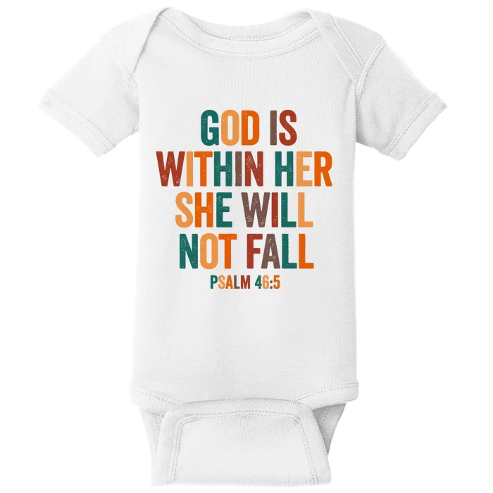 God Is Within Her She Will Not Fall Baby Bodysuit