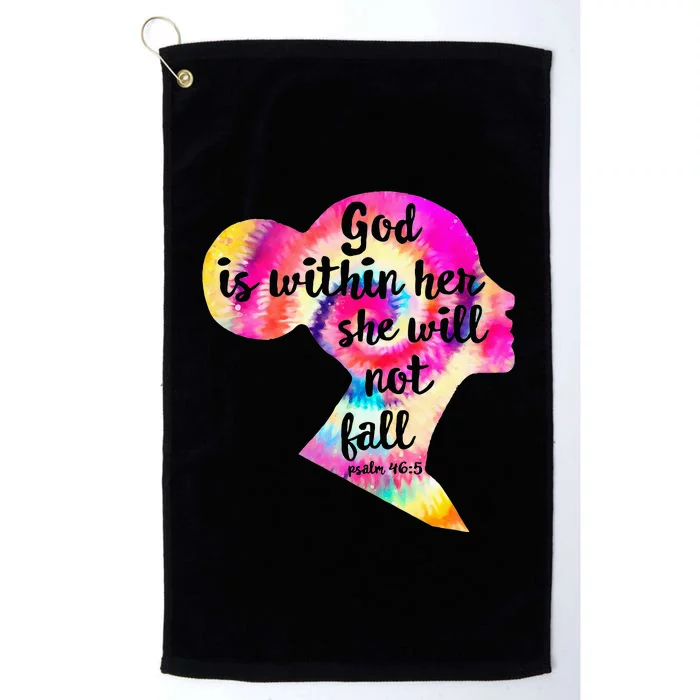 God Is Within Her She Will Not Fail Christian Tie Dye Women Platinum Collection Golf Towel