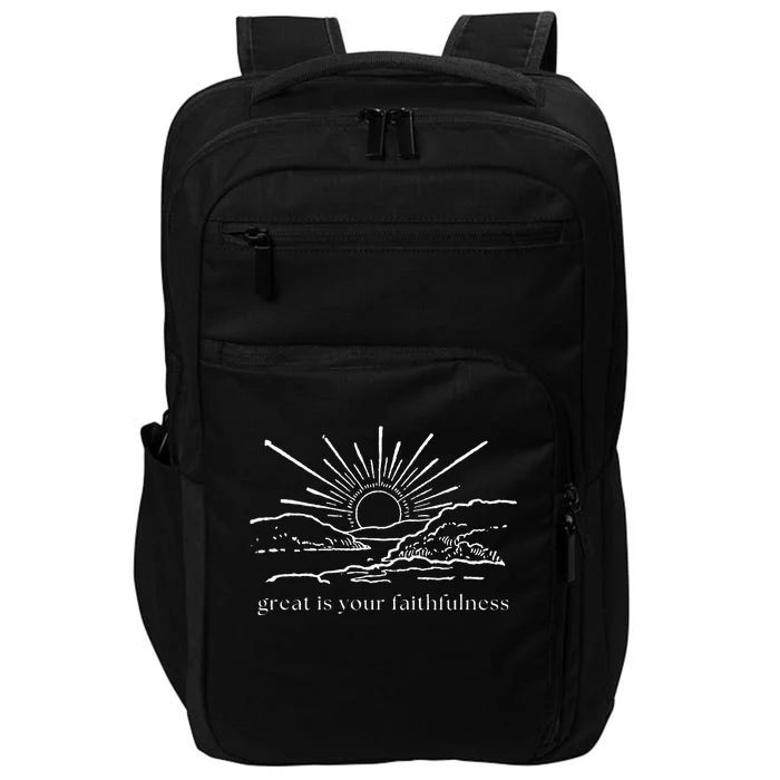 Great Is Your Faithfulness Christian Bible Verse Sun Jesus Impact Tech Backpack