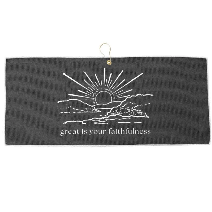 Great Is Your Faithfulness Christian Bible Verse Sun Jesus Large Microfiber Waffle Golf Towel