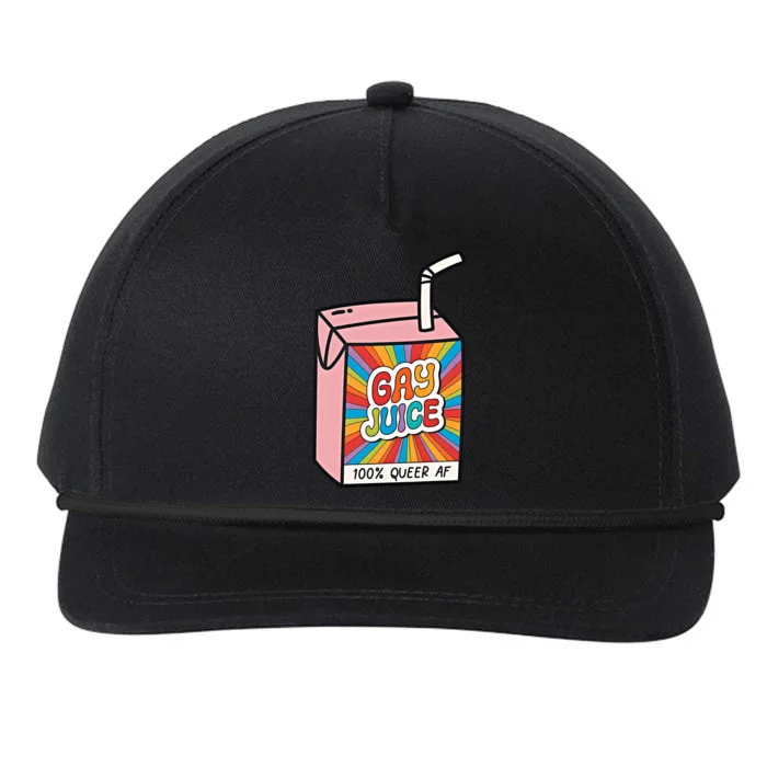 Gay Juice 100% Queer AF Queer Pride Awareness Queer Future Pride Month Snapback Five-Panel Rope Hat