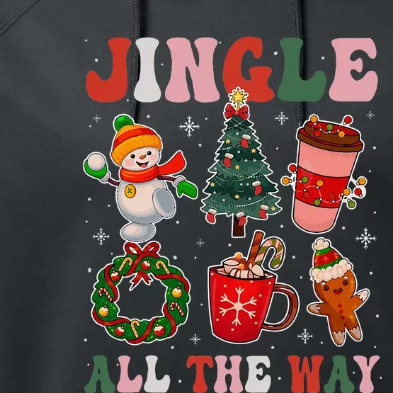 Groovy Jingle All The Way Christmas Family Pajama Performance Fleece Hoodie