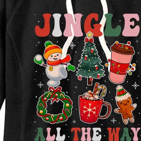 Groovy Jingle All The Way Christmas Family Pajama Women's Fleece Hoodie