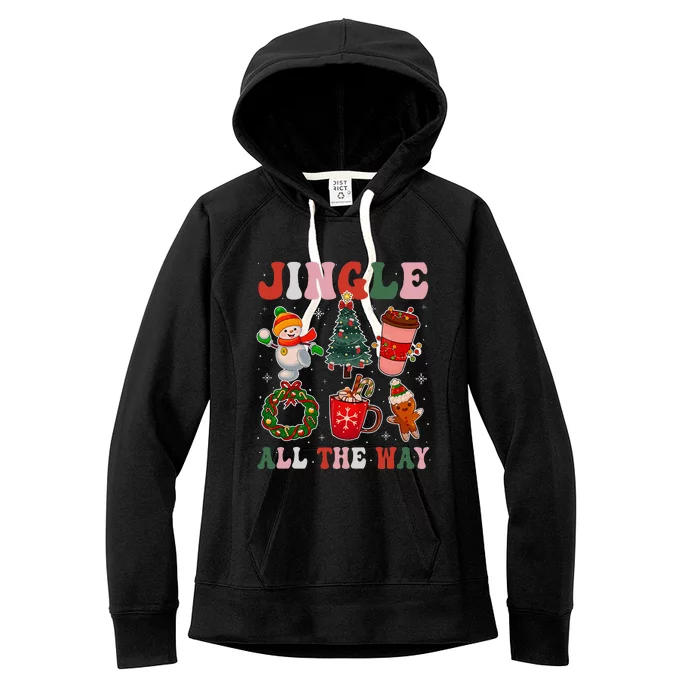 Groovy Jingle All The Way Christmas Family Pajama Women's Fleece Hoodie