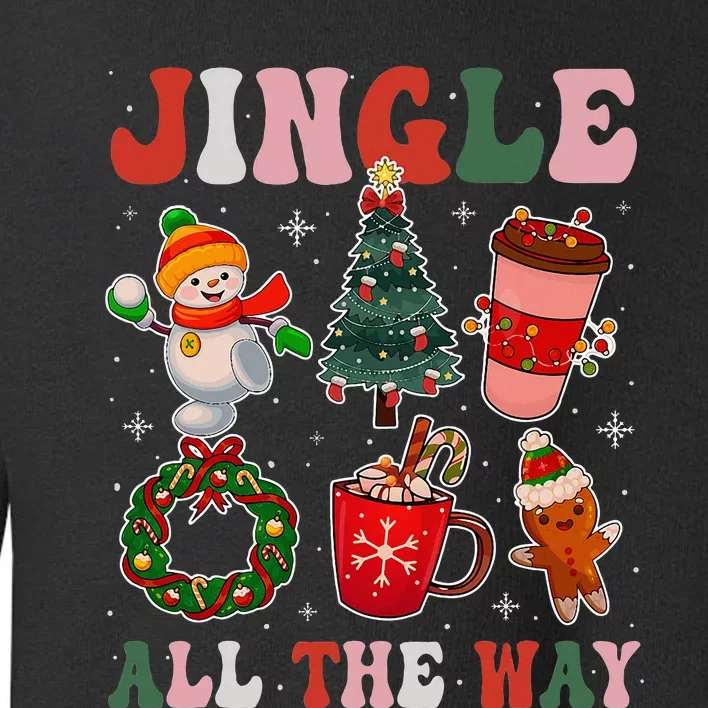 Groovy Jingle All The Way Christmas Family Pajama Toddler Sweatshirt