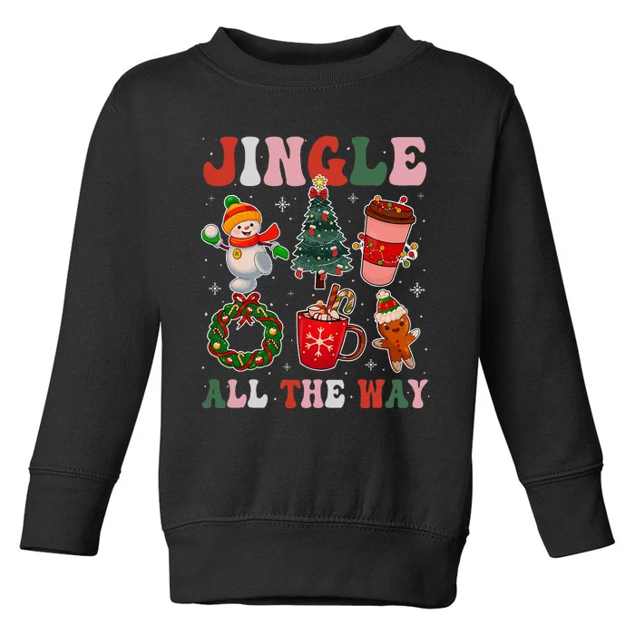 Groovy Jingle All The Way Christmas Family Pajama Toddler Sweatshirt