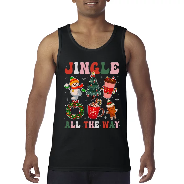 Groovy Jingle All The Way Christmas Family Pajama Tank Top