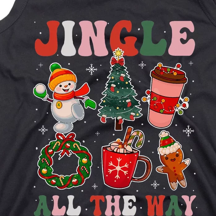 Groovy Jingle All The Way Christmas Family Pajama Tank Top