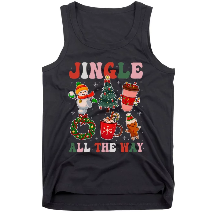 Groovy Jingle All The Way Christmas Family Pajama Tank Top