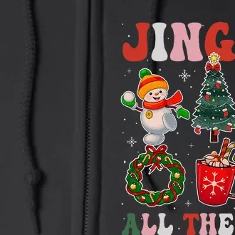 Groovy Jingle All The Way Christmas Family Pajama Full Zip Hoodie