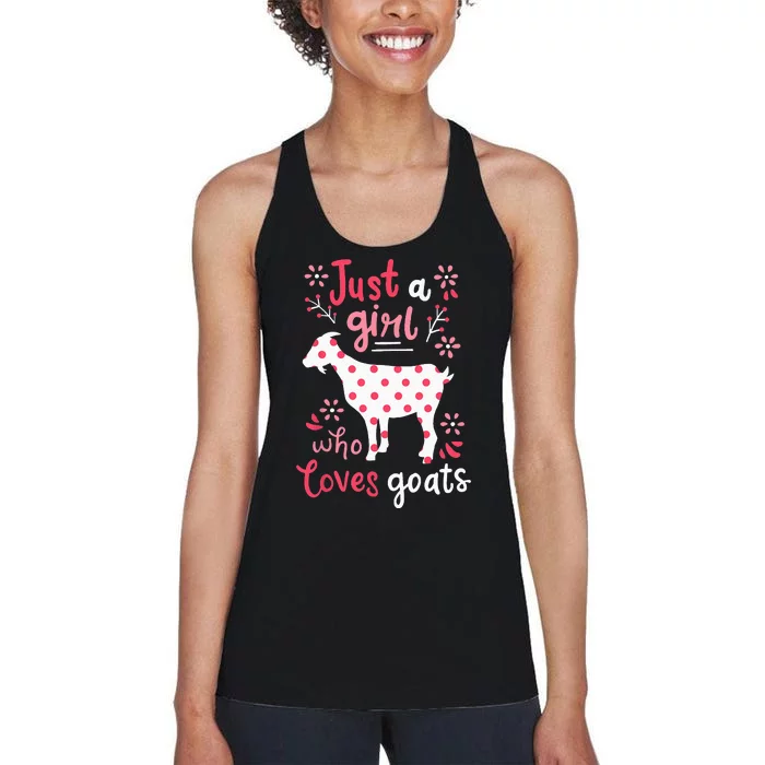 Goat Just A Girl Goats Gift Women's Racerback Tank