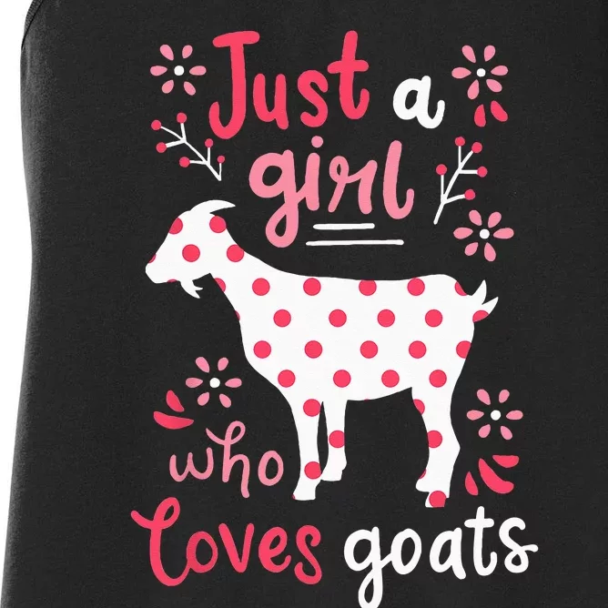 Goat Just A Girl Goats Gift Women's Racerback Tank