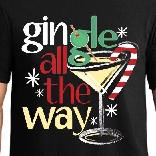 Gingle Jingle All The Way Gin Christmas Martini Gift Pajama Set