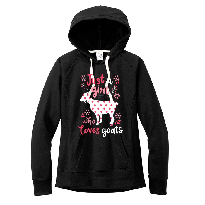 Goat Just A Girl Goats Gift Women's Fleece Hoodie