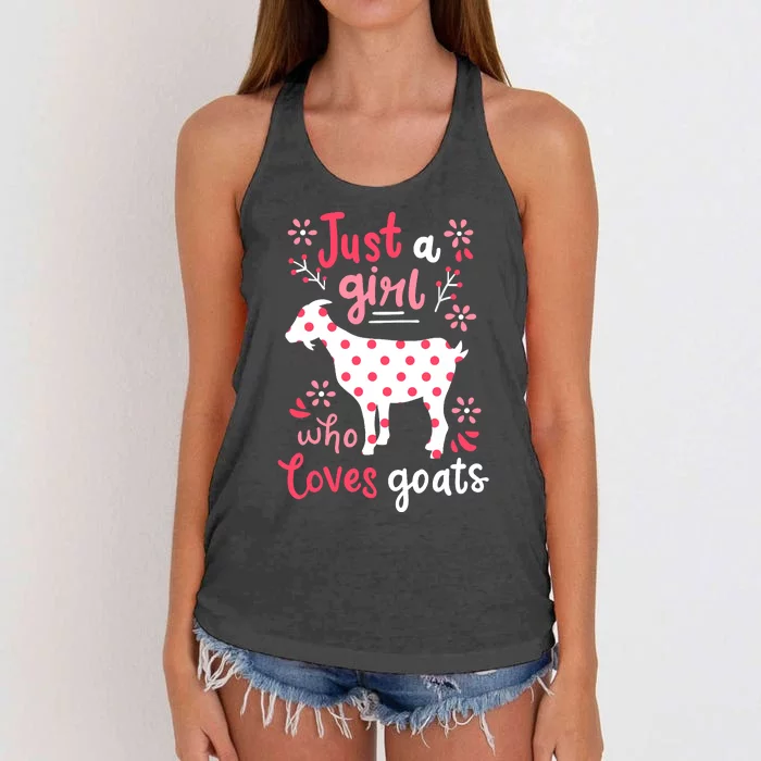 Goat Just A Girl Goats Gift Women's Knotted Racerback Tank