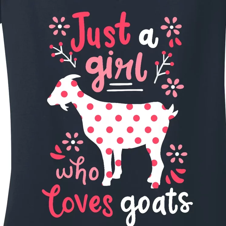 Goat Just A Girl Goats Gift Women's V-Neck T-Shirt