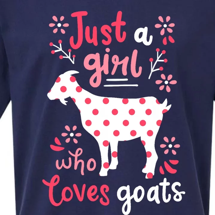 Goat Just A Girl Goats Gift Sueded Cloud Jersey T-Shirt