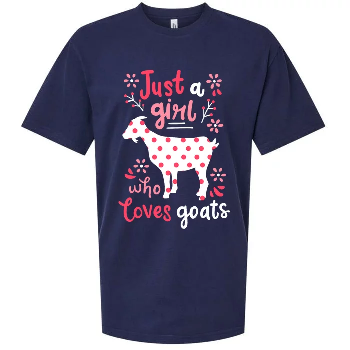 Goat Just A Girl Goats Gift Sueded Cloud Jersey T-Shirt