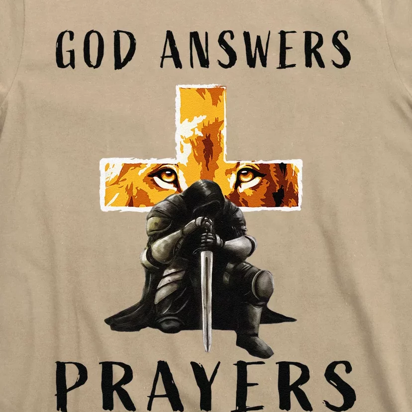 God Jesus Answers Prayers Warrior Christian Lion Graphic T-Shirt