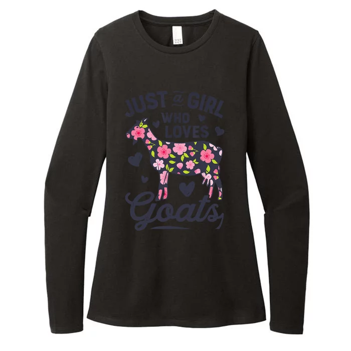 Goat Just A Girl Who Loves Goats Flowers Farm Wo Farmers Womens CVC Long Sleeve Shirt