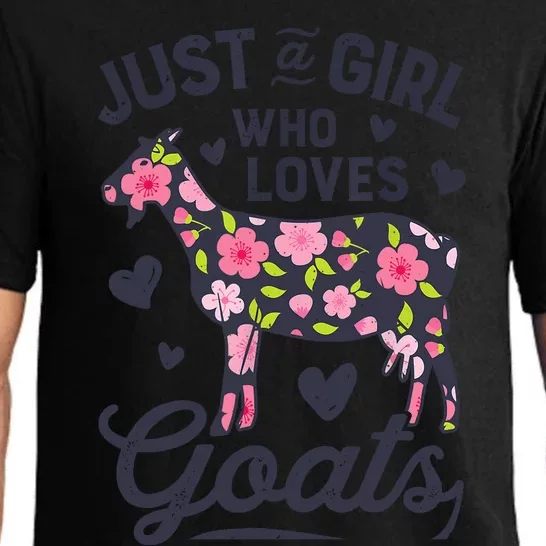 Goat Just A Girl Who Loves Goats Flowers Farm Wo Farmers Pajama Set