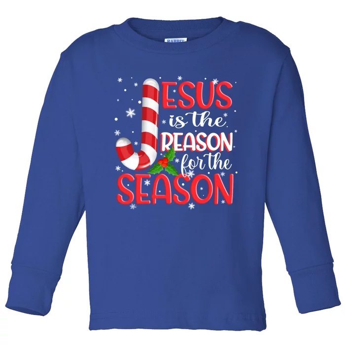 God Jesus Christ Is Reason For The Christmas Season Gift Toddler Long Sleeve Shirt