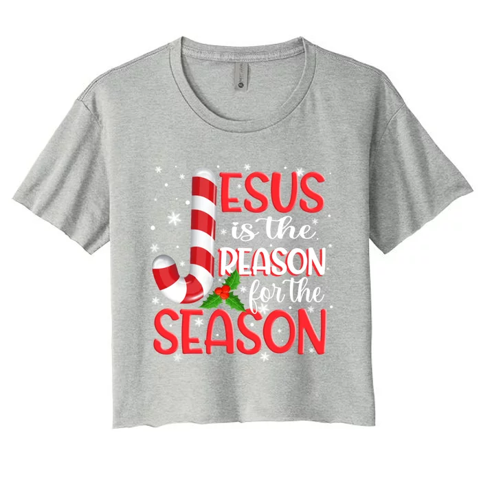 God Jesus Christ Is Reason For The Christmas Season Gift Women's Crop Top Tee