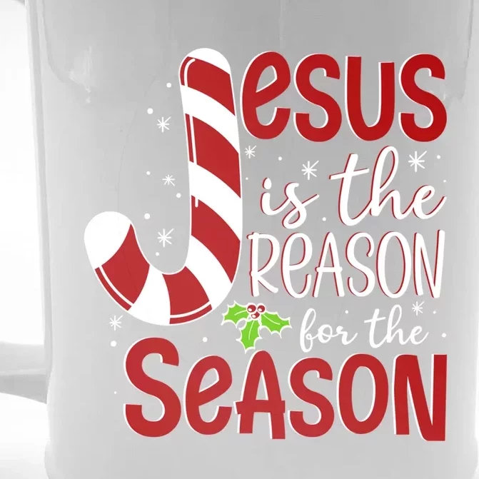 God Jesus Christ Is Reason For The Christmas Season Holiday Funny Gift Front & Back Beer Stein