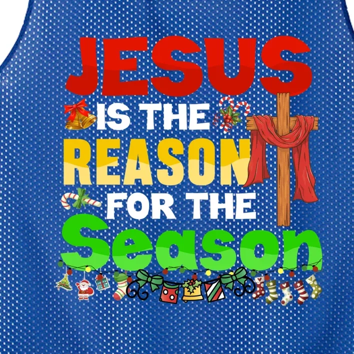 God Jesus Christ Is Reason For The Christmas Season Great Gift Mesh Reversible Basketball Jersey Tank