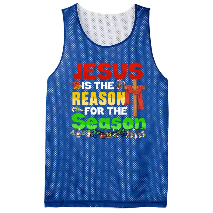 God Jesus Christ Is Reason For The Christmas Season Great Gift Mesh Reversible Basketball Jersey Tank