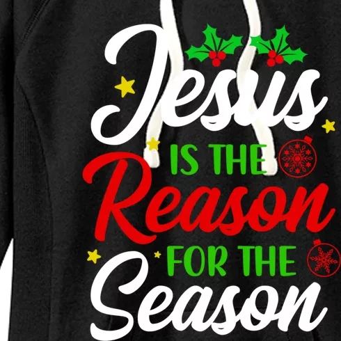 God Jesus Christ Is Reason For The Christmas Season Xmas Gift Women's Fleece Hoodie