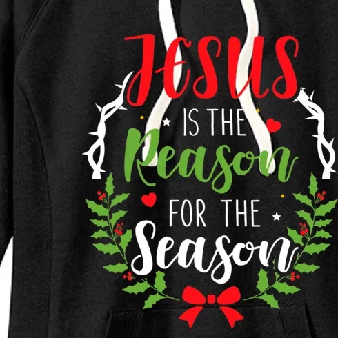 God Jesus Christ Is Reason For The Season Christmas Funny Gift Women's Fleece Hoodie