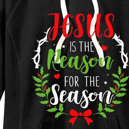 God Jesus Christ Is Reason For The Season Christmas Gifts Women's Fleece Hoodie