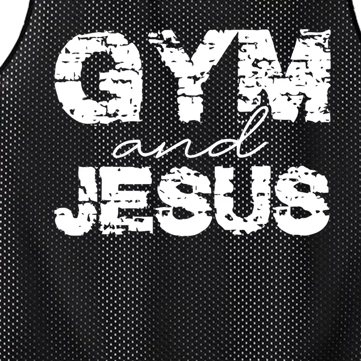 Gym & Jesus Christian Workout Fitness Mesh Reversible Basketball Jersey Tank