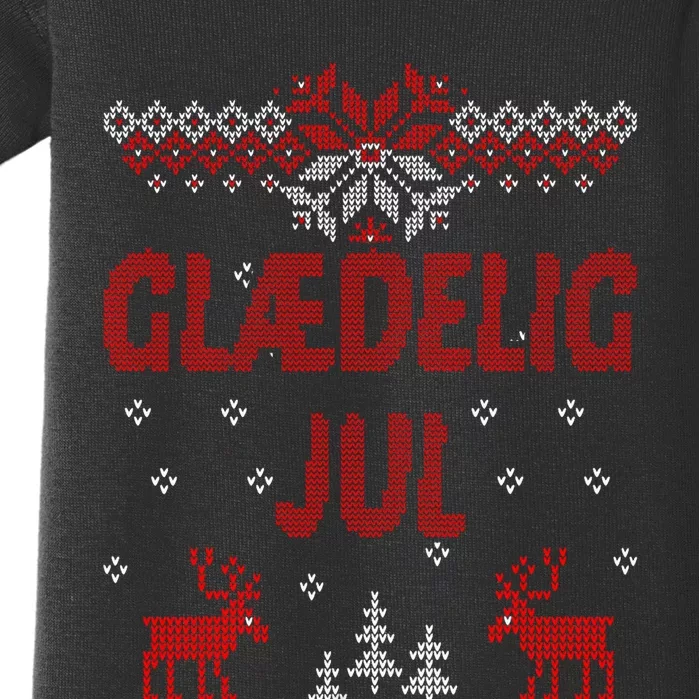 Glaedelig Jul Danish Merry Christmas Gift Idea Baby Bodysuit