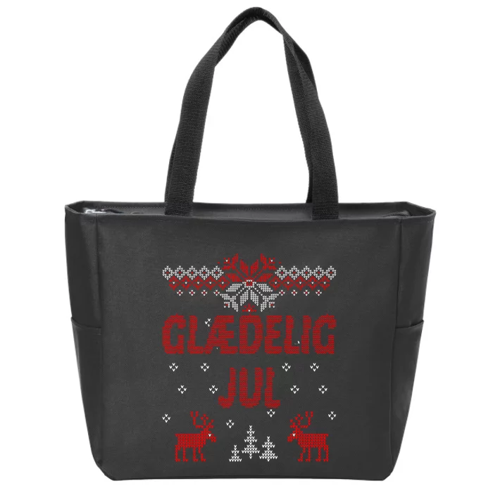 Glaedelig Jul Danish Merry Christmas Gift Idea Zip Tote Bag