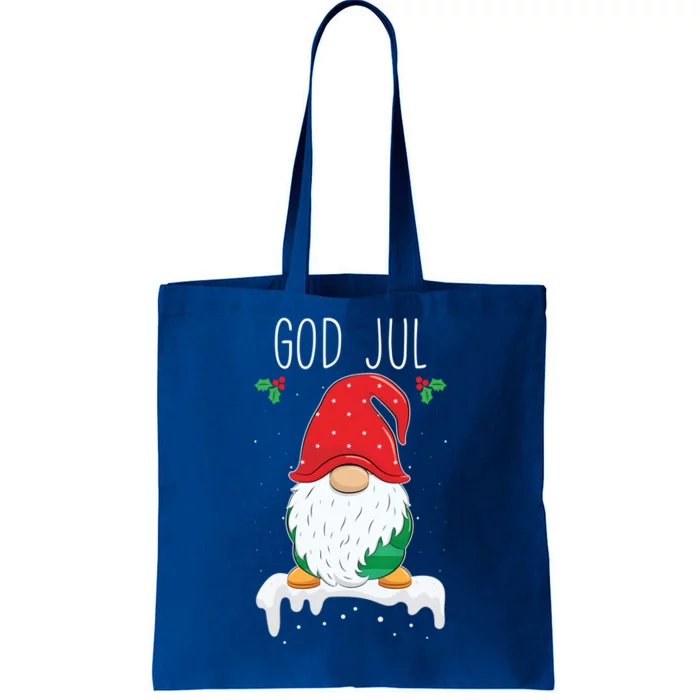 God Jul Funny Holiday Gnome Swedish Tomte Gnome Scandinavian Gift Tote Bag