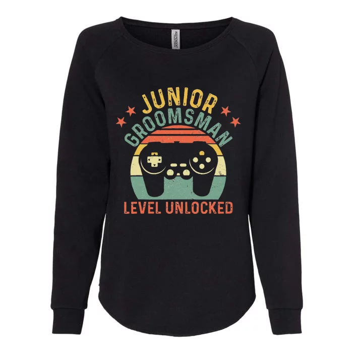 Gamer Junior Groomsman Level Unlocked Video Gaming Wedding Womens California Wash Sweatshirt