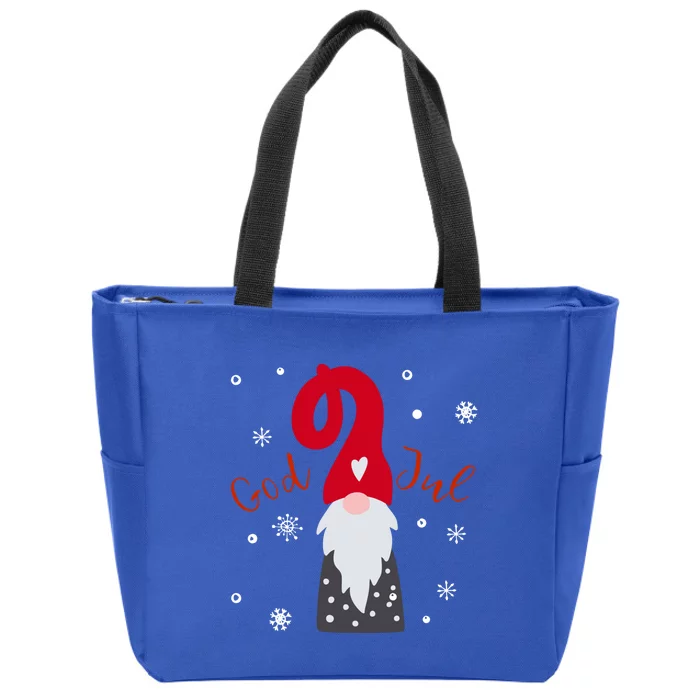 God Jul Gnome Tomte Tee Lefse Xmas Gift Santa Christmas Gift Zip Tote Bag