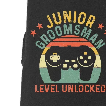 Gamer Junior Groomsman Level Unlocked Video Gaming Wedding Doggie 3-End Fleece Hoodie