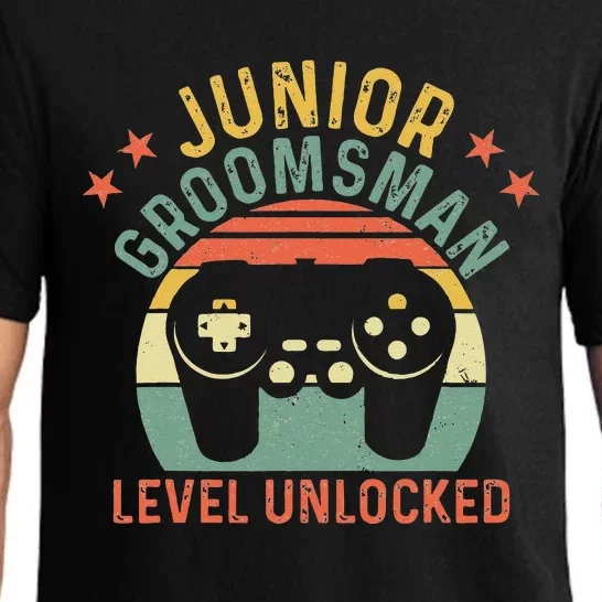 Gamer Junior Groomsman Level Unlocked Video Gaming Wedding Pajama Set