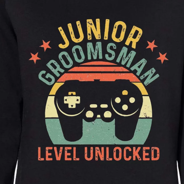 Gamer Junior Groomsman Level Unlocked Video Gaming Wedding Womens California Wash Sweatshirt