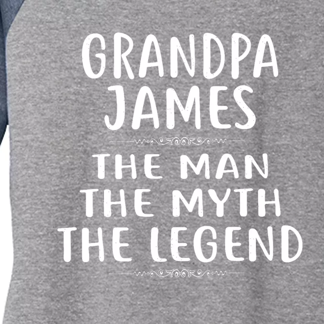 Grandpa JAMES He Man He Myth He Legend Women's Tri-Blend 3/4-Sleeve Raglan Shirt