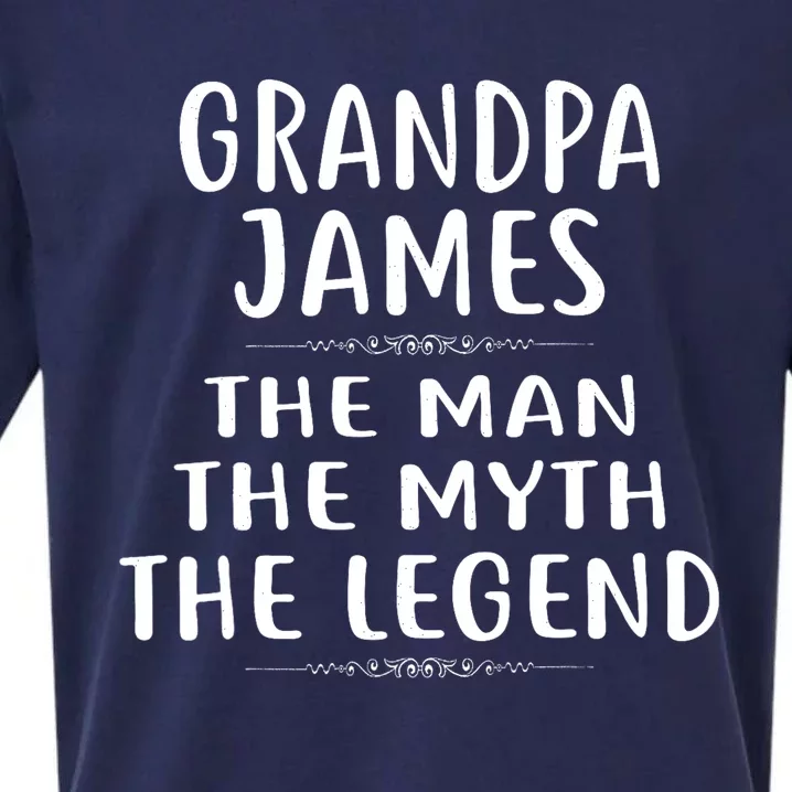 Grandpa JAMES He Man He Myth He Legend Sueded Cloud Jersey T-Shirt