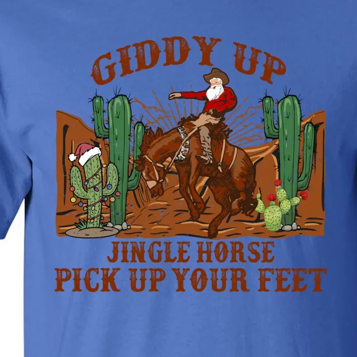 Giddyup Jingle Horse Pick Up Your Feet Cow Santa Xmas Gift Tall T-Shirt