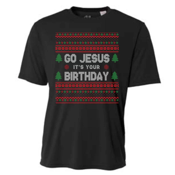 Go Jesus It's Your Birthday Ugly Christmas Cooling Performance Crew T-Shirt