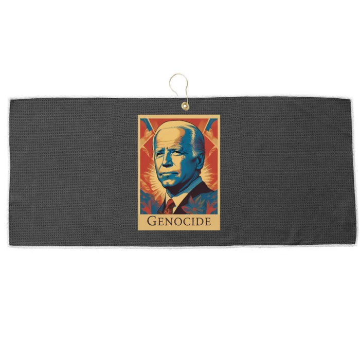 Genocide Joe Impeach Biden Palestine Gaza Large Microfiber Waffle Golf Towel