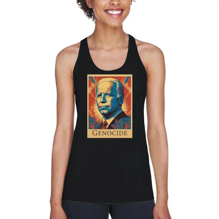 Genocide Joe Impeach Biden Palestine Gaza Women's Racerback Tank