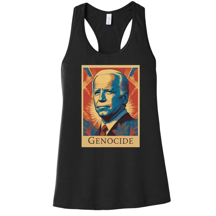 Genocide Joe Impeach Biden Palestine Gaza Women's Racerback Tank