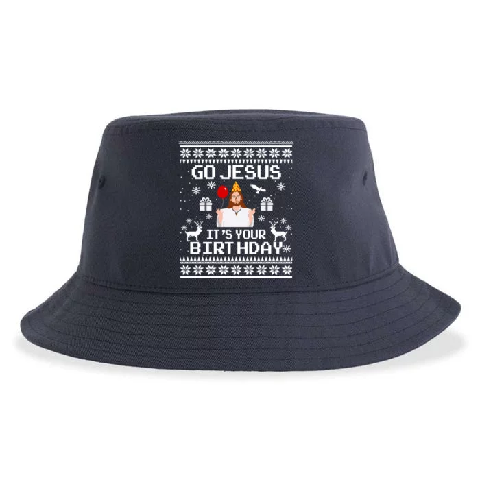 Go Jesus! Its Your Birthday Funny Christmas Fun Xmas Sustainable Bucket Hat